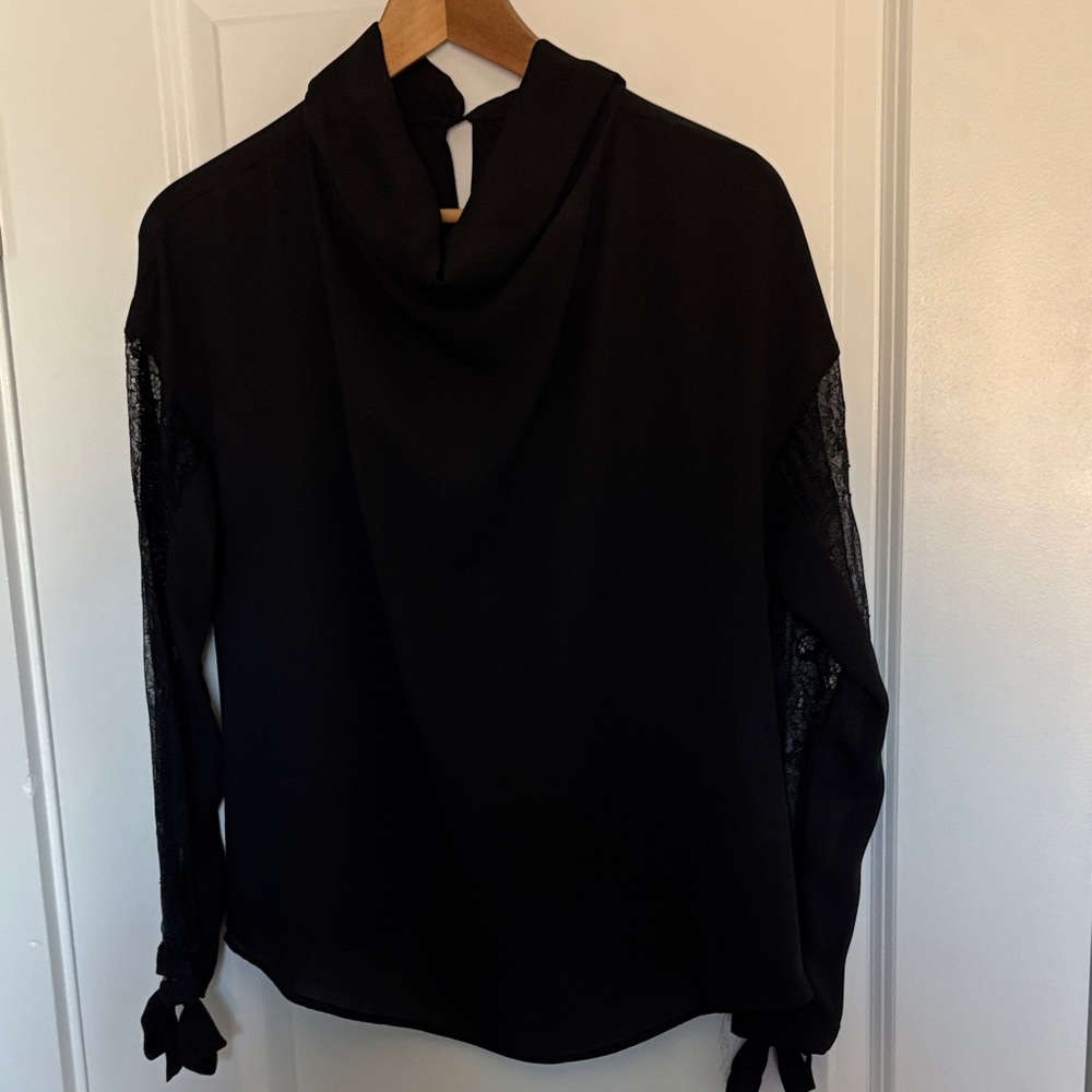 Zara Black Lace Sleeve Blouse